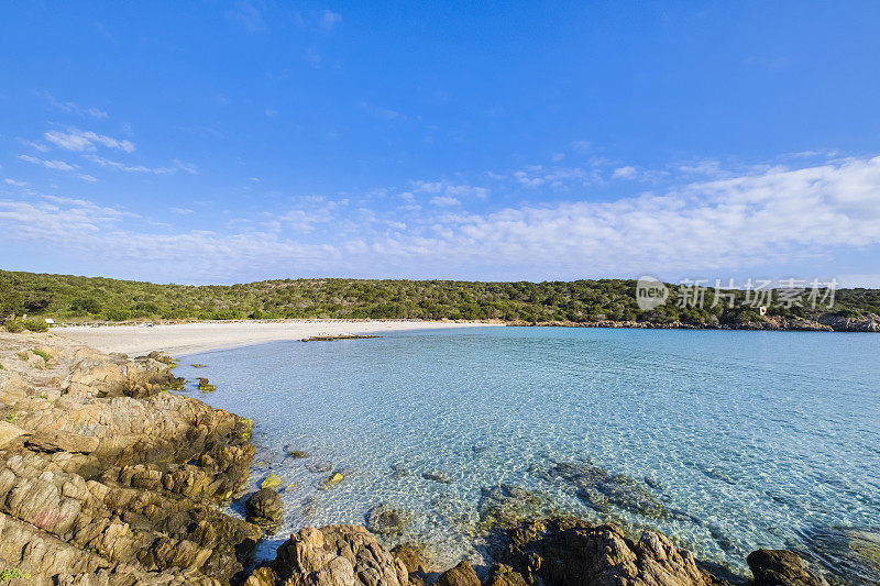 在南卡普里拉岛的麦达莱纳群岛-撒丁岛的Spiaggia del Relitto的清澈水域